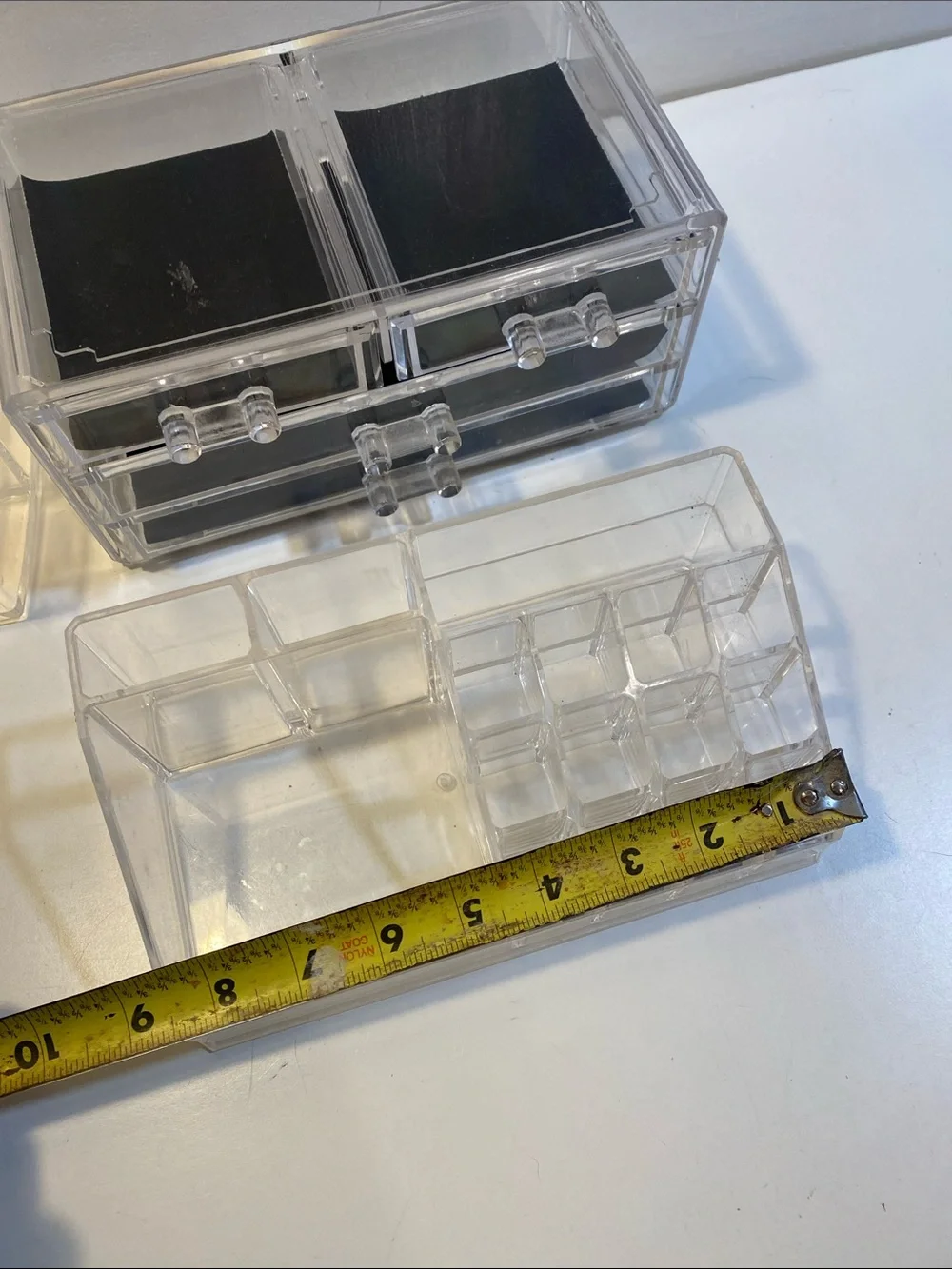 Clear Acrylic Cosmetic Organizer with Drawers and Compartments